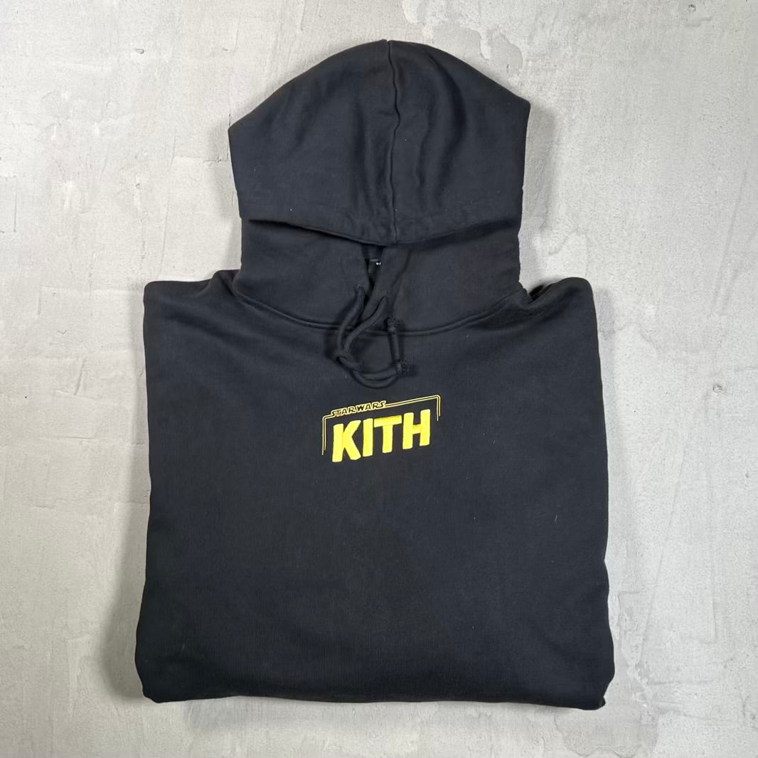 Kith Star Wars Credits Hoodie Black Suize Large USED x18831