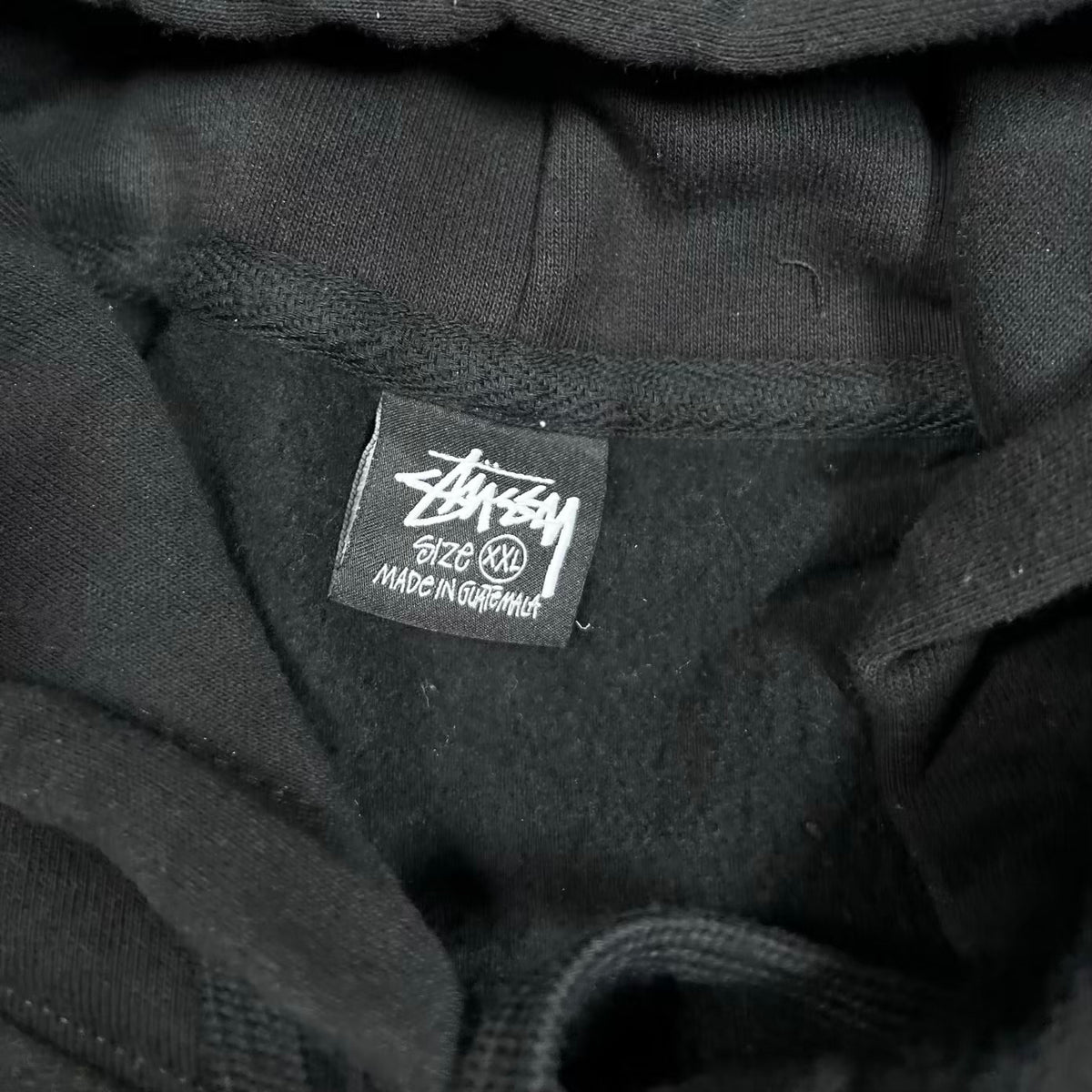 Stussy Script Logo Black Hoodie Size XXL USED x18700