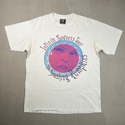 1996 Smashing Pumpkins Infinite Sadness Tour White Tee Size Large USED v19475