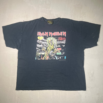 Iron Maiden Killers Skeleton World Tour Black Tee Size XXL USED v19359
