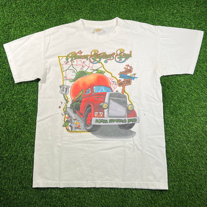 1998 Allman Brothers Band White "Summer Peach" Tour Tee Size Large USED v18439