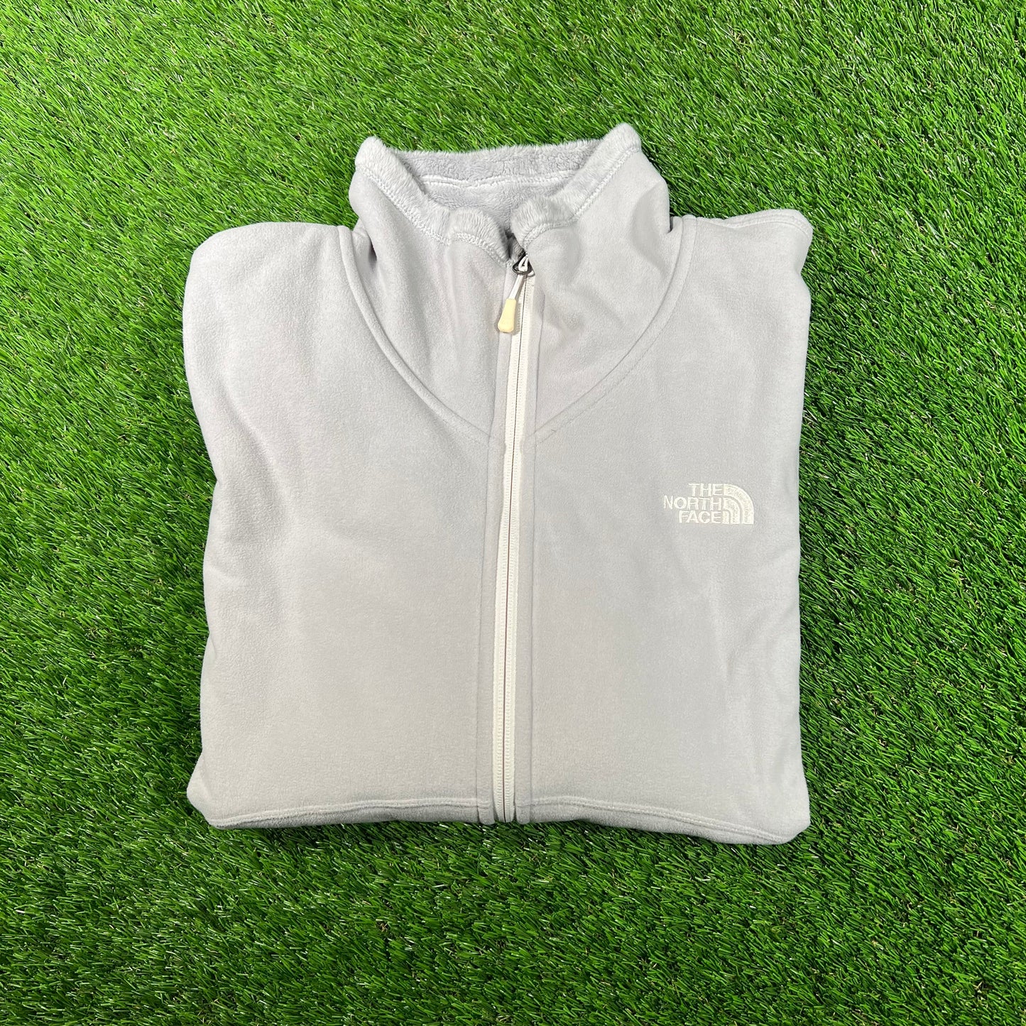 North Face Light Weight Grey Zip Up Jacket Size XL USED v17792