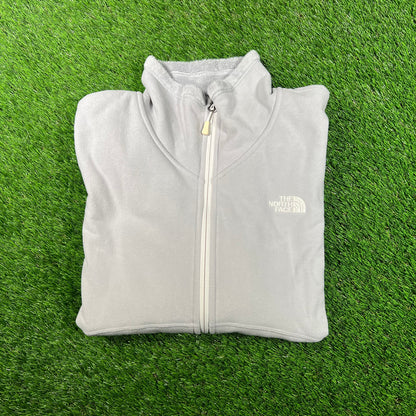 North Face Light Weight Grey Zip Up Jacket Size XL USED v17792