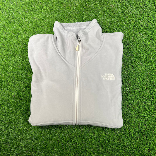 North Face Light Weight Grey Zip Up Jacket Size XL USED v17792