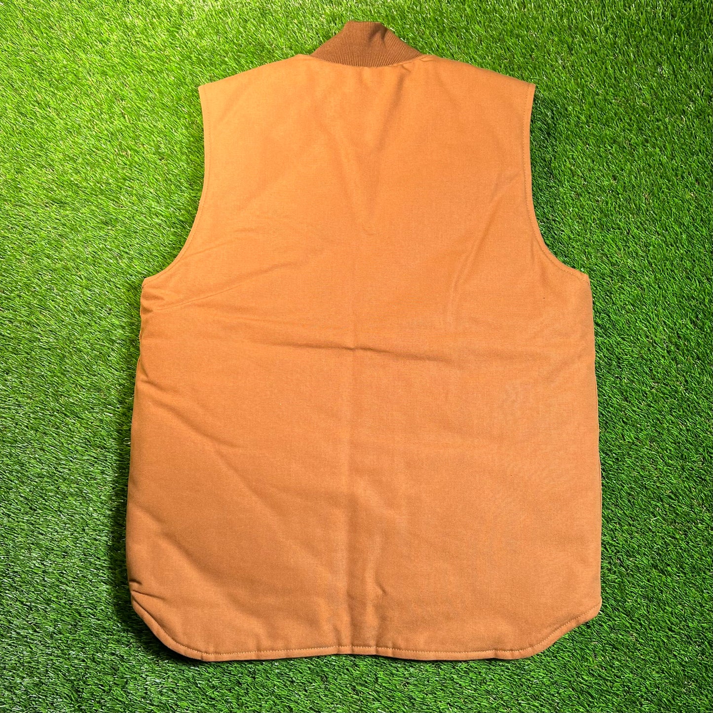 Carhartt Brown Lined Brown Zip Up Vest Size Medium USED v18864