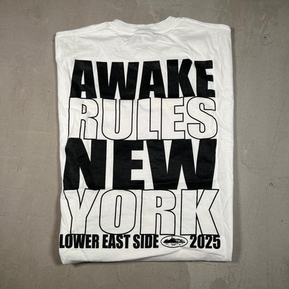 Awake NY x Corteiz "Awake Rules New York" White Tee (Park Jam Exclusive) Size XL USED x17500