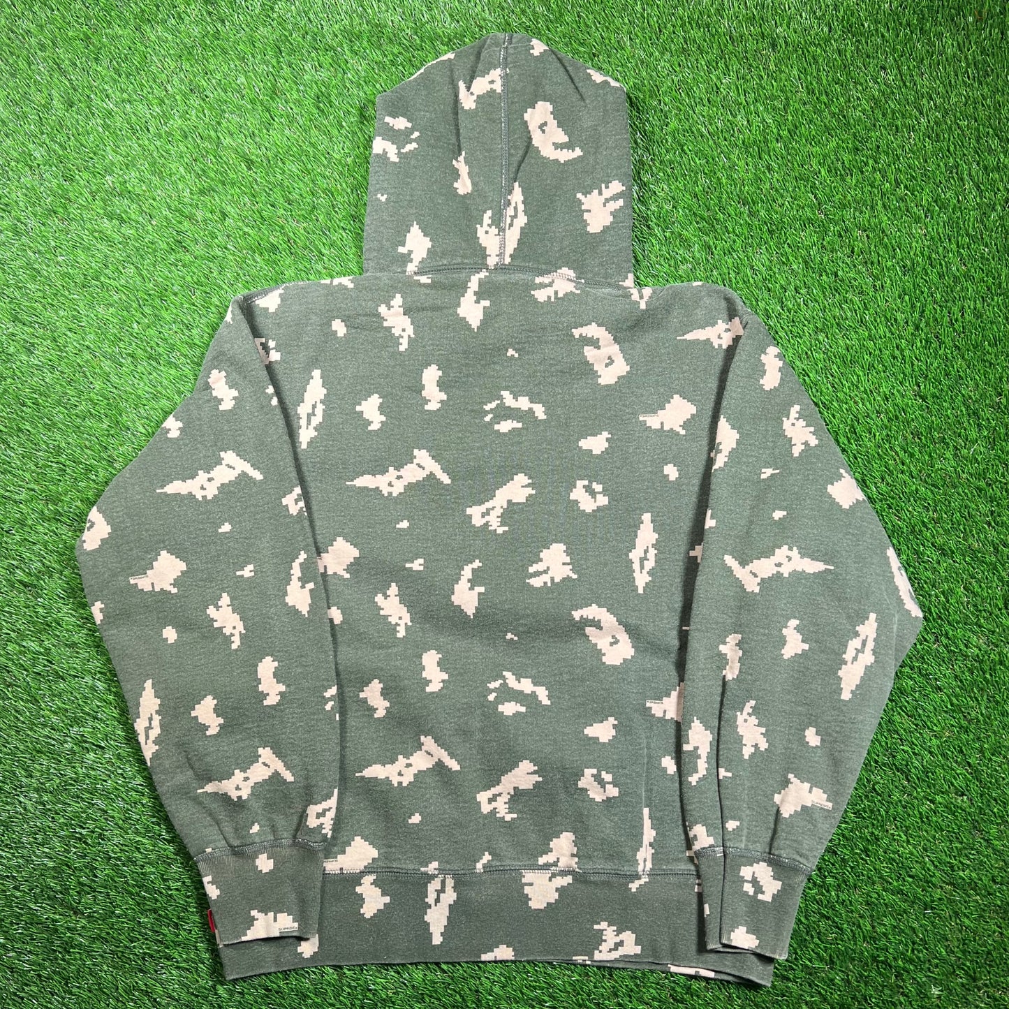 Supreme Olive Russian Camo Box Logo Hoodie (2021) Size Medium USED x16842