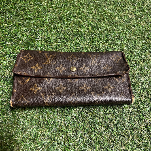 1990s Louis Vuitton Monogram Long Brown Wallet USED x14065