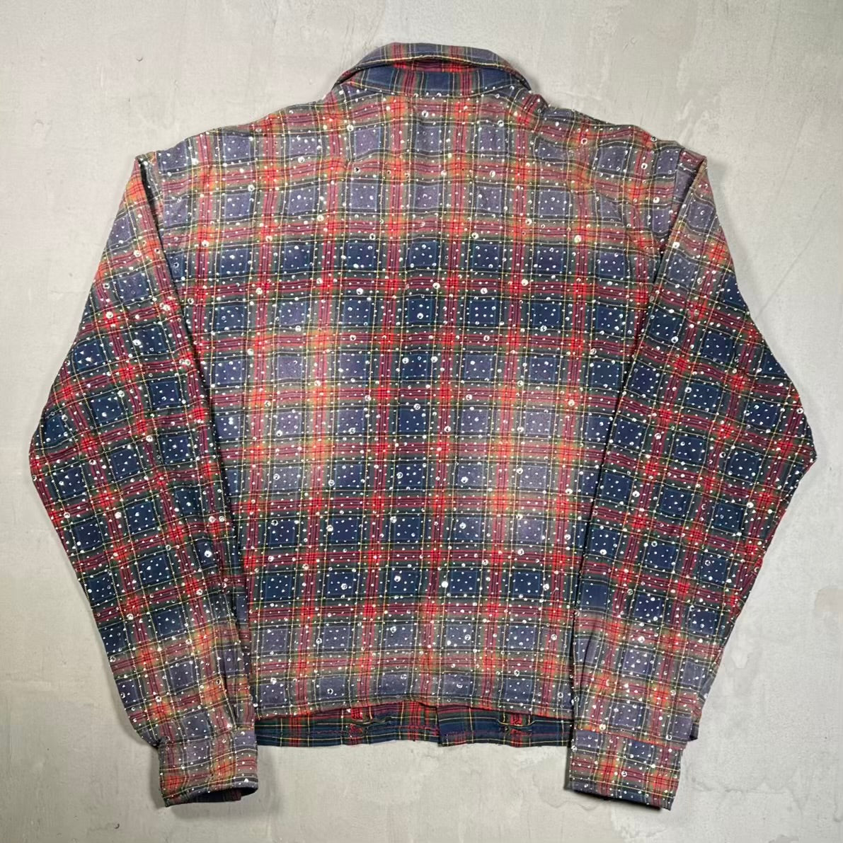 Vale Heavy Rhinestone Flannel Button Up Size XXL USED x18880