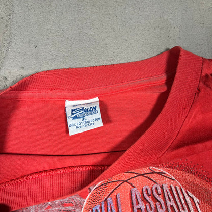 1990s Chicago Bulls Aerial Assault Salem Tag Red Tee Size XL USED v16741