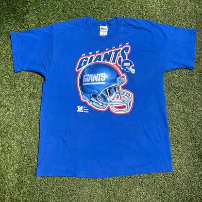 2000s New York Giants Helmet NPC Eastern Division Blue Tee Size XL USED v16259