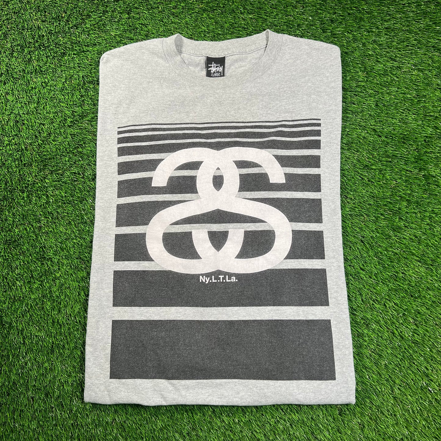 Y2K Stussy "Double S" Logo Grey Longsleeve Size XL x16476