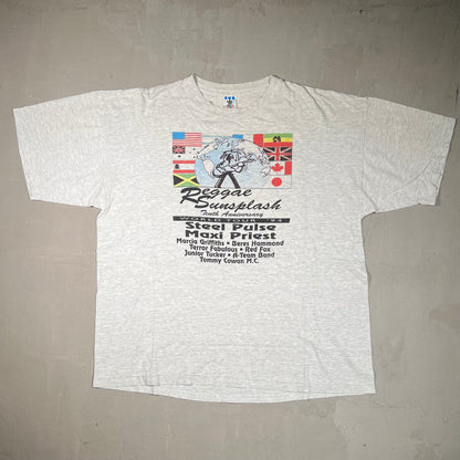 1994 Reggae Sunsplash Adidas Tour Grey Tee Size XL USED v18112