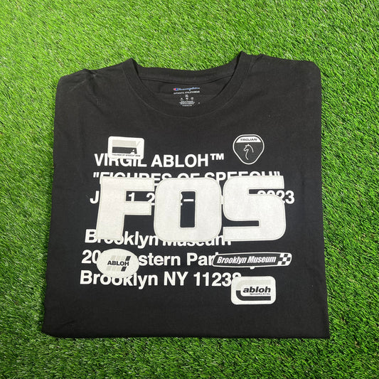 Virgil Abloh OFF White FOS Black Tee Size XL USED x15554