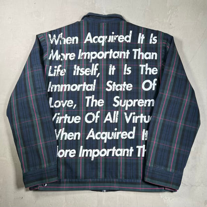 Supreme Junya Watanabe CDG Man Print Work Jacket Navy Plaid (2021) Size XL USED x18611