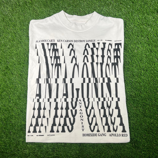 Opium Antagonists 2.0 Tour Merch White Tee Size Medium USED x15345