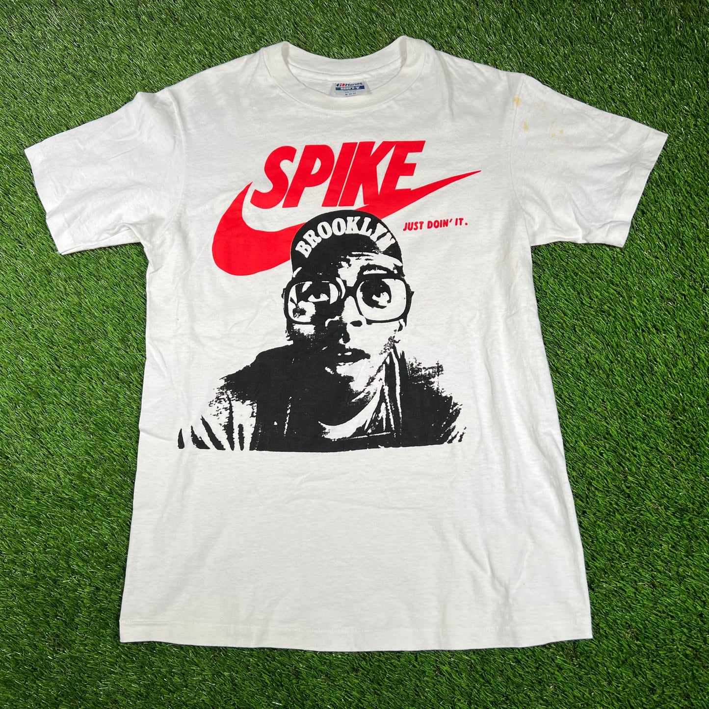 1990s Spike Lee Just Doin It White Tee Size Medium USED v16780