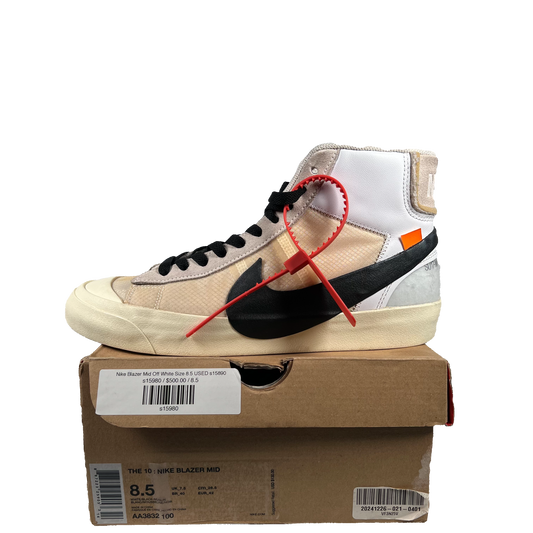 Nike Blazer Mid Off White Size 8.5 USED s15890