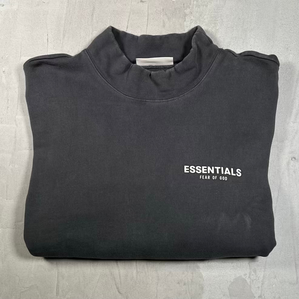 Essentials Fear of God FOG Dark Grey Mockneck Crewneck Size Medium USED x18900