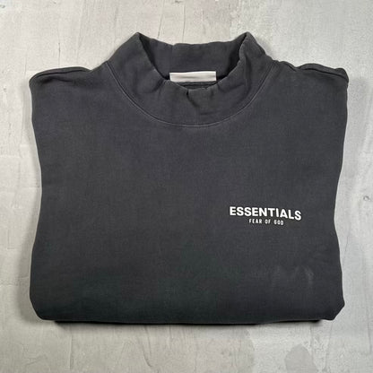 Essentials Fear of God FOG Dark Grey Mockneck Crewneck Size Medium USED x18900