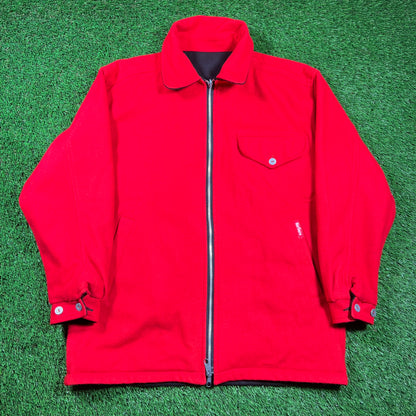 1990s Marlboro Reversible Red/Black Wool Jacket Size Large USED v18570