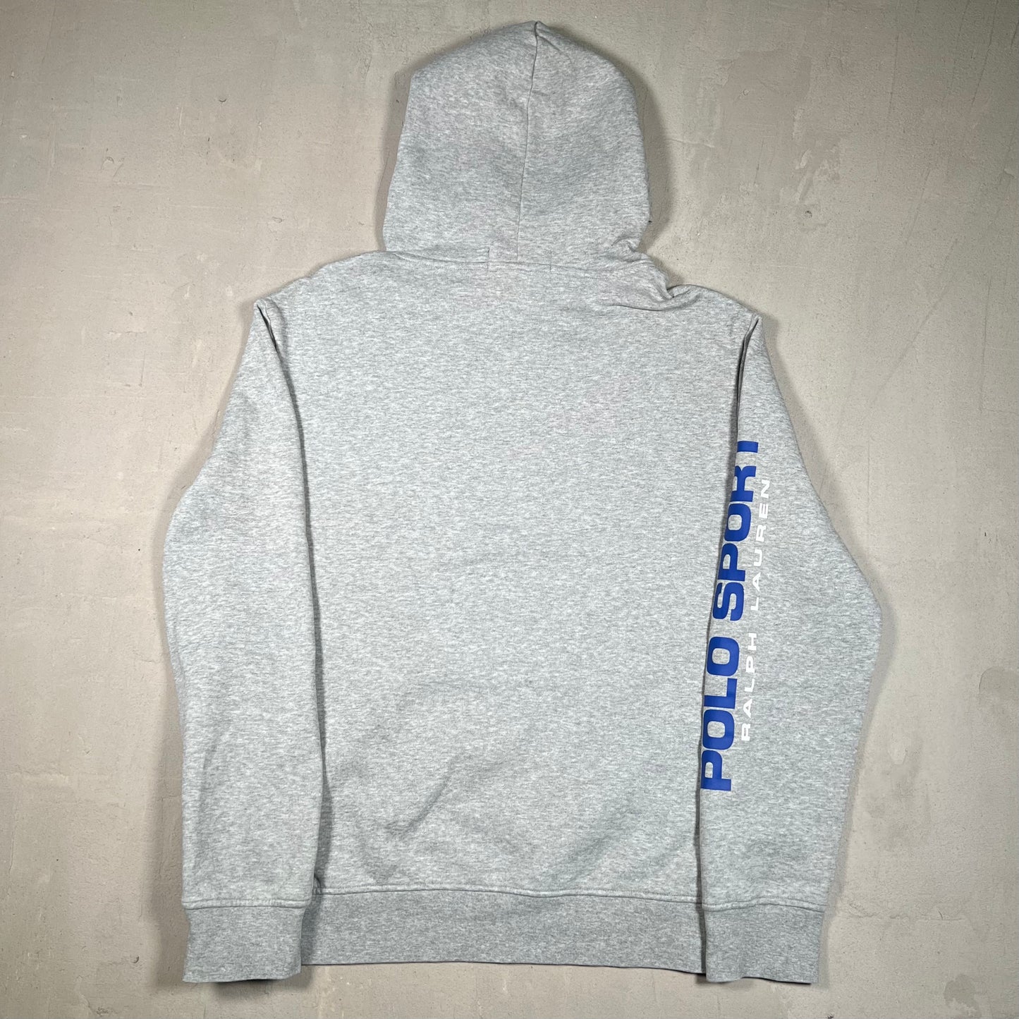Y2K Polo Sport Ralph Lauren Grey Logo Hoodie Size Medium USED v19037