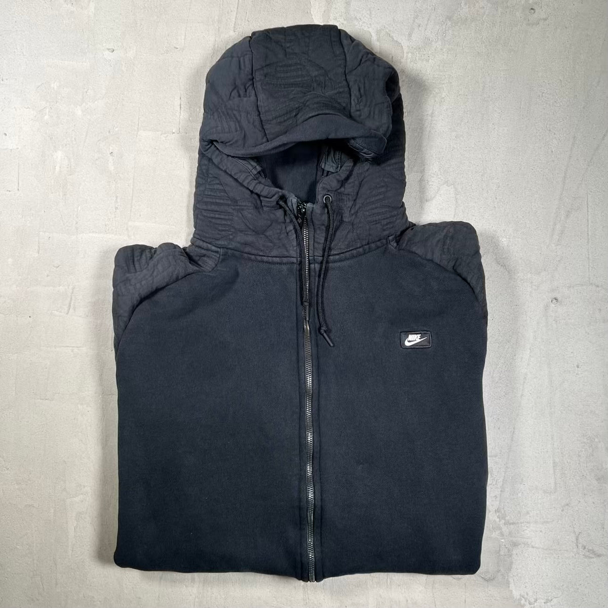 Nike Tech Patched Sleeve Black Zip Up Hoodie Size 3XL USED v20249