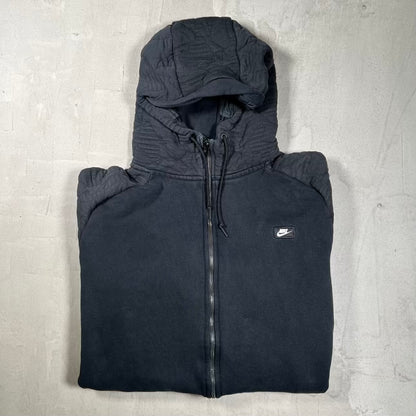 Nike Tech Patched Sleeve Black Zip Up Hoodie Size 3XL USED v20249