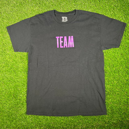 Justin Bieber "Team Bieber" Black Stadium Tour Tee Size Large USED v17500