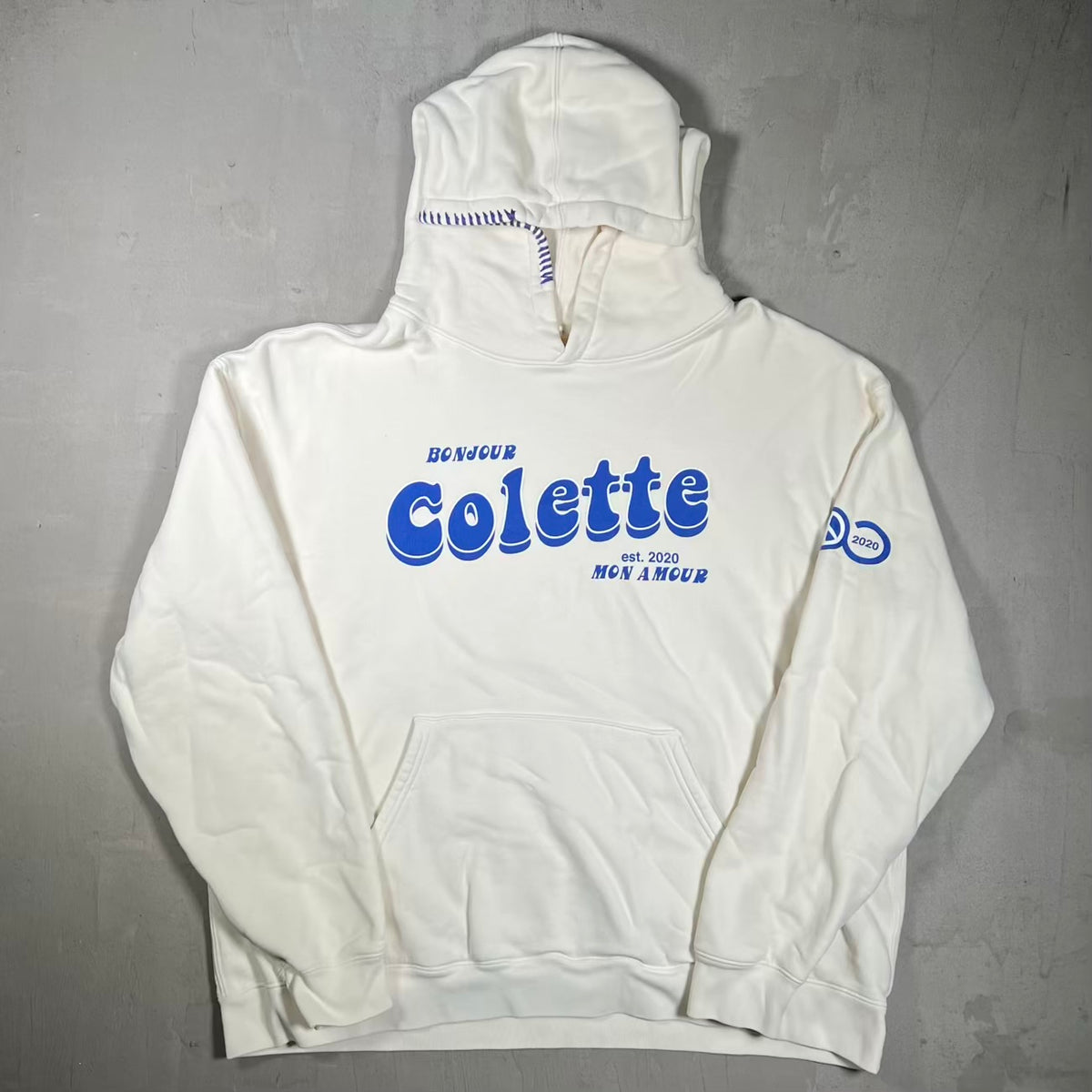 Madhappy Colette Bonjour Cream Hoodie Size Large USED x18104