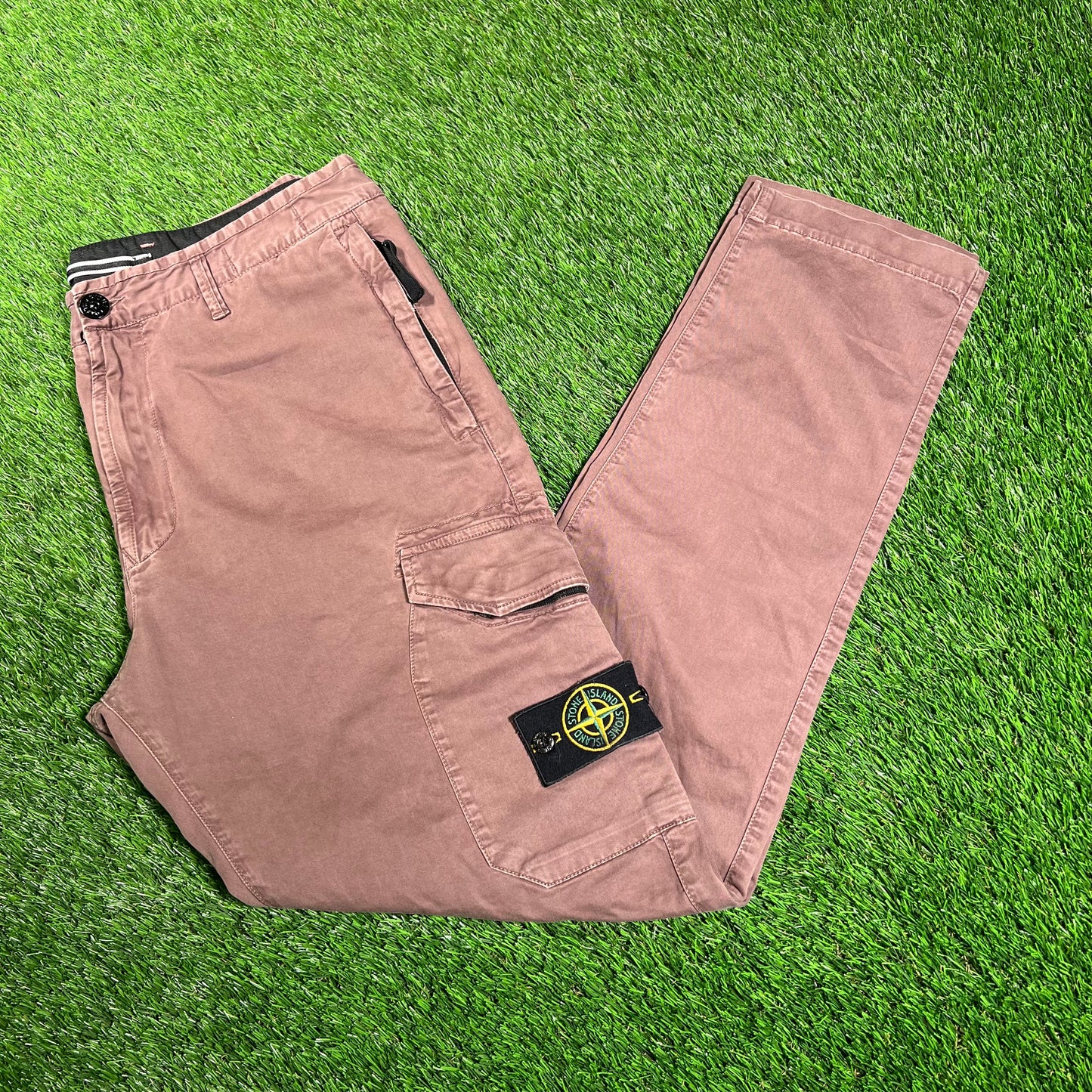 Stone Island Washed Brown Cargo Pants Size 33 USED x16070