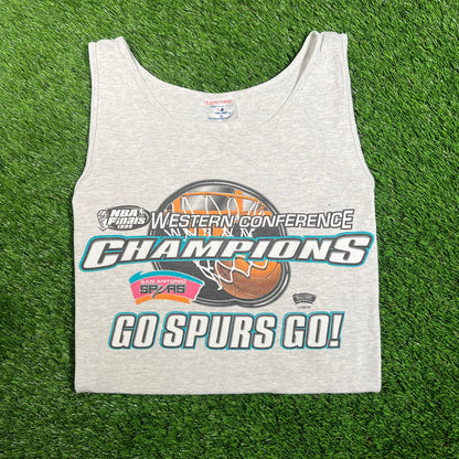 1999 San Antonio Spurs Champs Grey Tank Top Size XL USED v17815