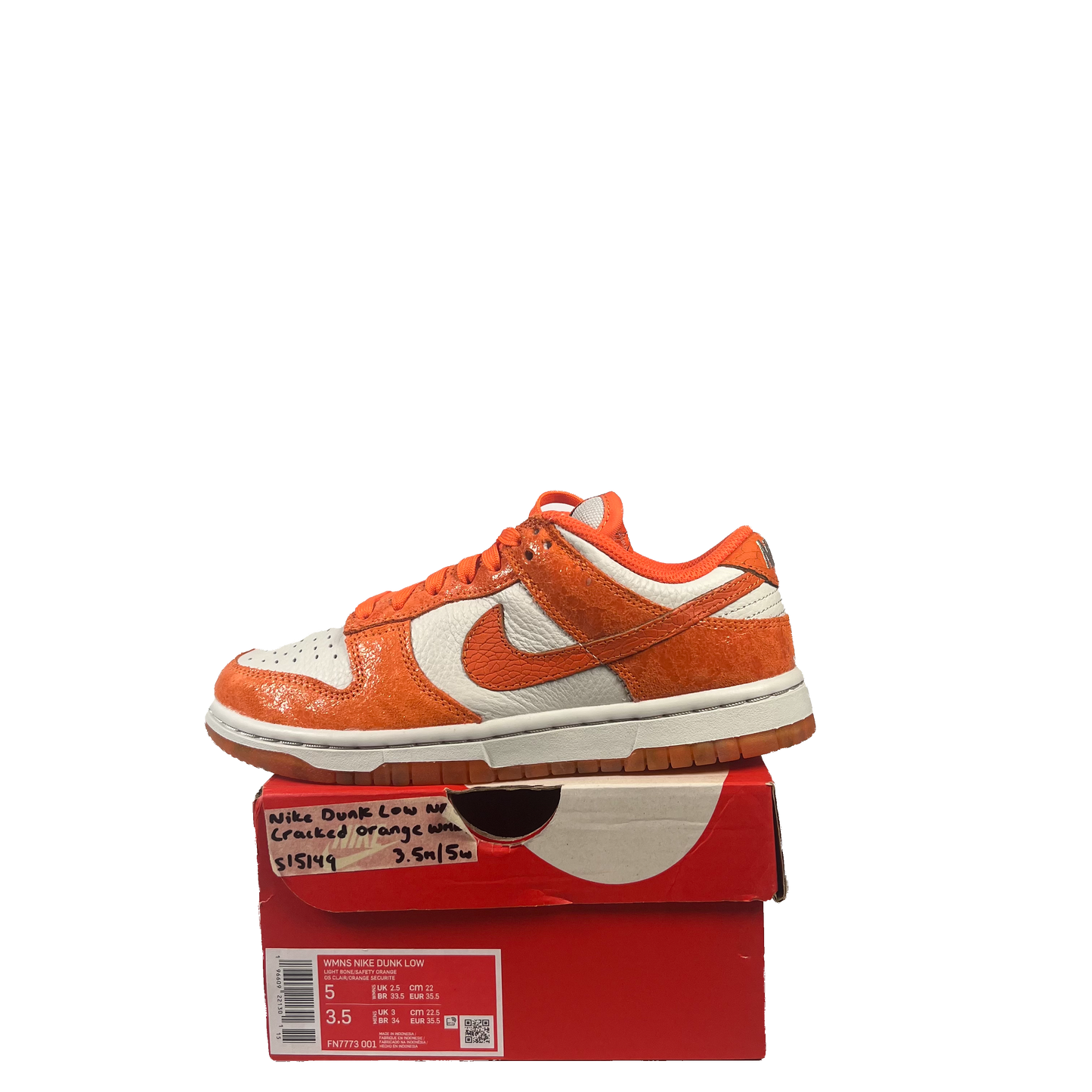 Nike Dunk Low Cracked Orange (WMNS) Size 3.5m/5w NEW s15149