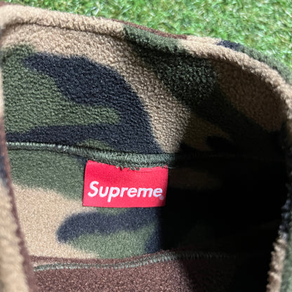 Supreme PolarTec Mock Neck Camo Fleece Size Medium USED x13718