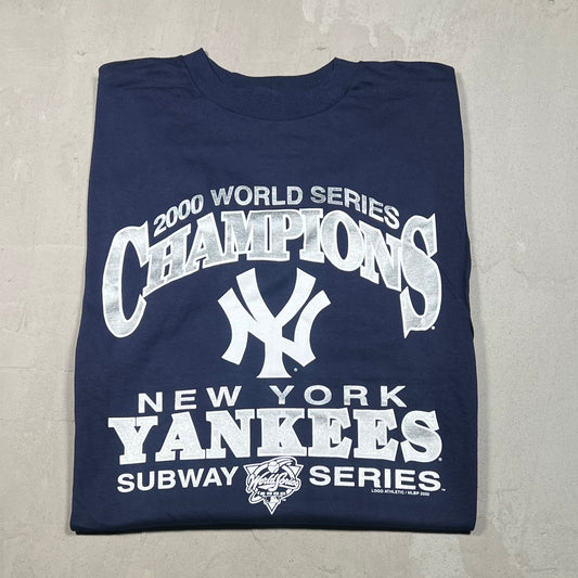 2000 New York Yankees Navy World Series Tee Size Large NEW v19273