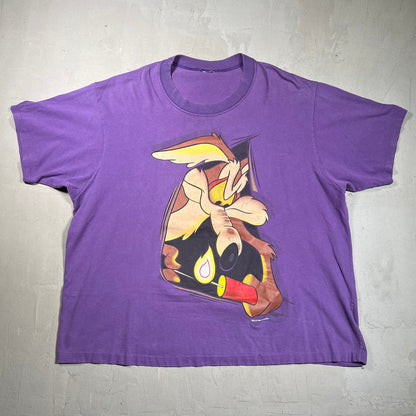 1990s Wile E Coyote Purple Tee Size XL USED v19394
