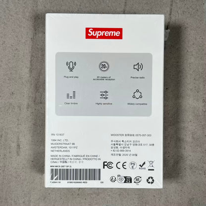 Supreme Red Mini Mics (set of 2) NEW