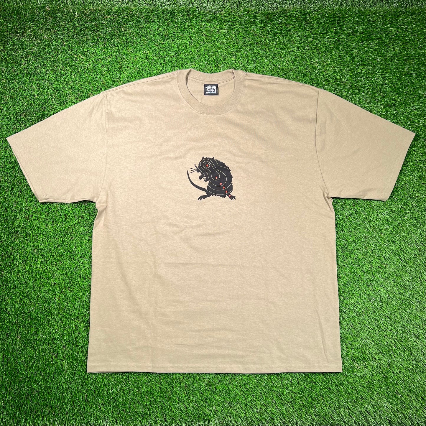 Stussy Rat Target Olive Green Tee Size XL NEW x16646