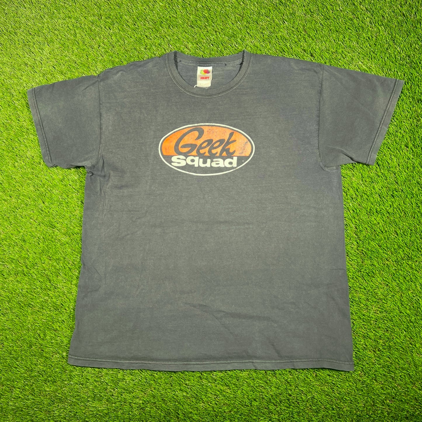 2000s Best Buy Geek Squad Washed Black Tee Size XL USED v17750