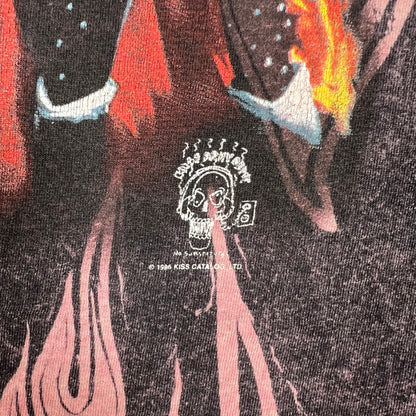 1996 KISS Flames AOP Band Tee Size XL USED v17586
