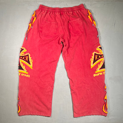 Vale Forever Red Flames Sweats Size Large NEW x17435