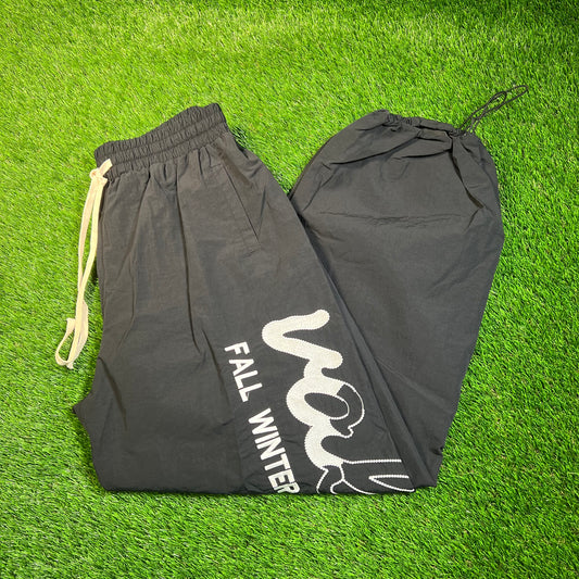 Vale Valley "Fall Winter" Black Nylon Track Pants Size Large USED x16810