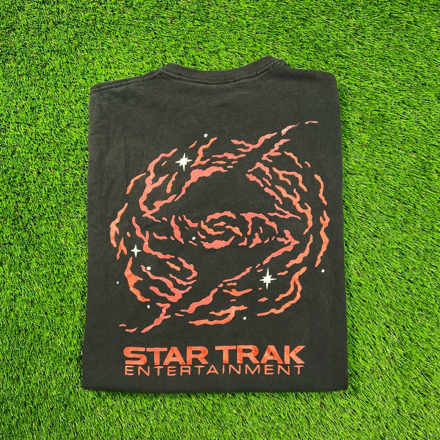 StarTrack Black/Red Stars Tee Size Large USED