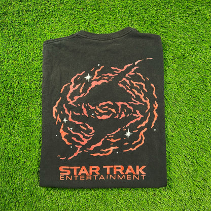 StarTrack Black/Red Stars Tee Size Large USED