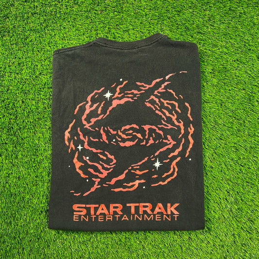 StarTrack Black/Red Stars Tee Size Large USED