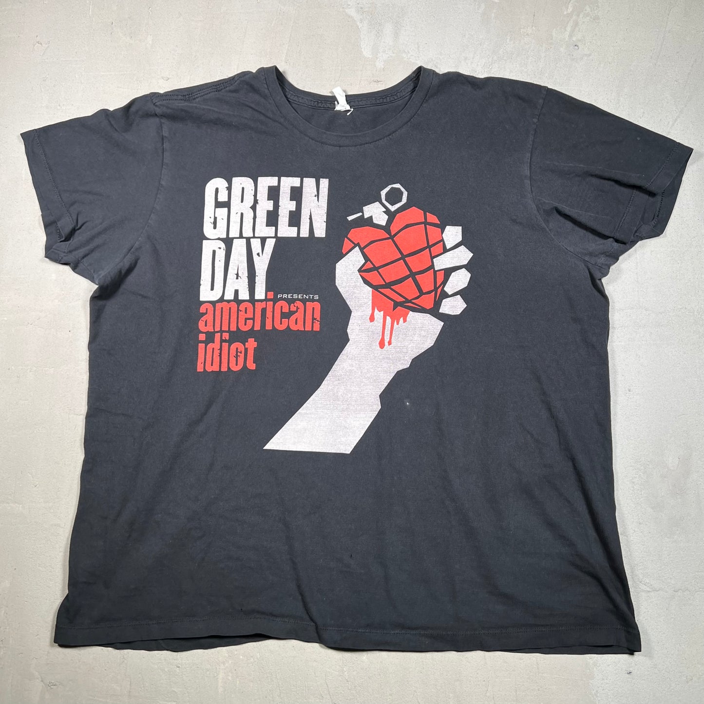 Green Day American Idiot Black Tee Size XL USED v19051