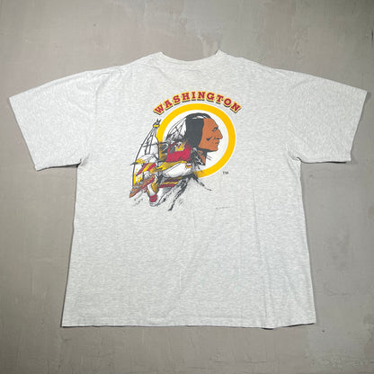 1990s Washington Redskins "Breakthrough" Double Sided Grey Tee Size XL USED v16104