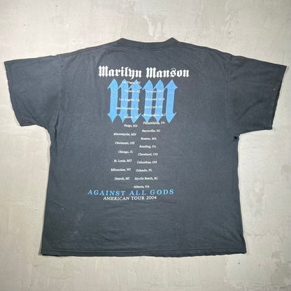 2004 Marilyn Manson "Against all Gods" Black Tee Size XL USED v20266