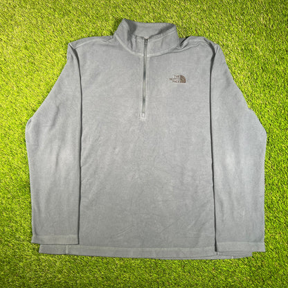 North Face Light Blue Quarter-Zip Fleece SIze XL USED v17899