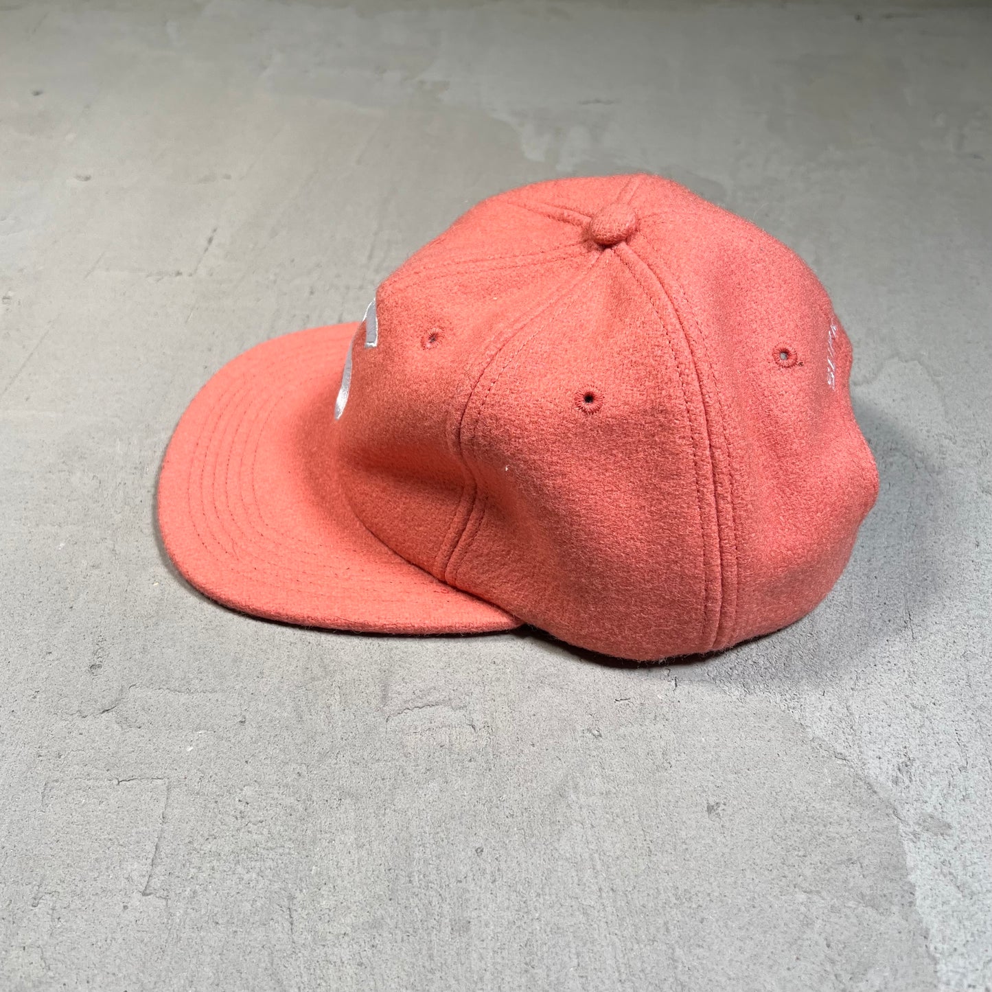 Supreme S Logo Wool Pink 6 Panel Hat USED x17623